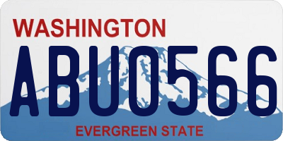 WA license plate ABU0566