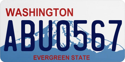 WA license plate ABU0567