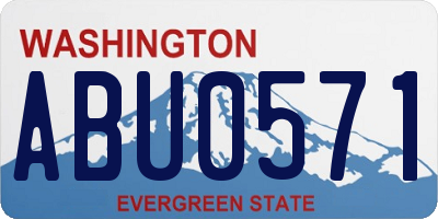 WA license plate ABU0571