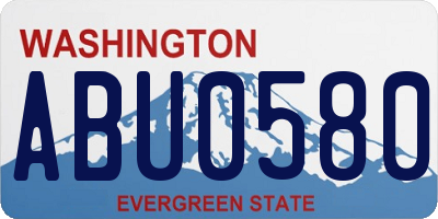WA license plate ABU0580