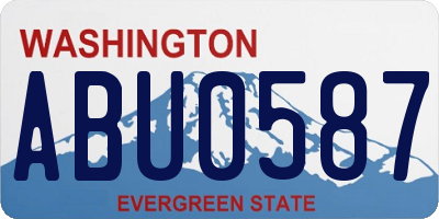 WA license plate ABU0587