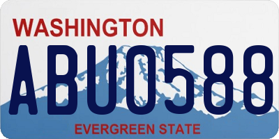 WA license plate ABU0588