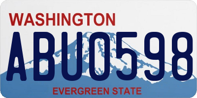 WA license plate ABU0598