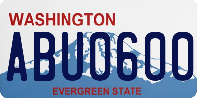 WA license plate ABU0600