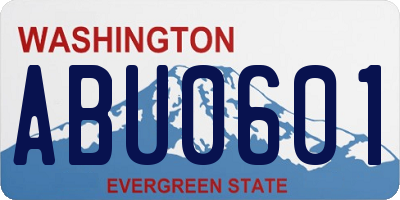 WA license plate ABU0601