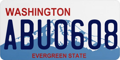 WA license plate ABU0608