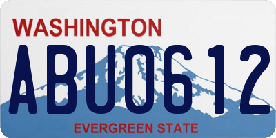 WA license plate ABU0612