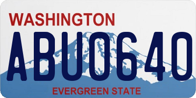 WA license plate ABU0640