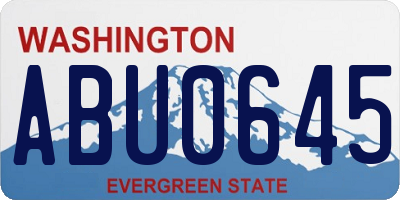 WA license plate ABU0645