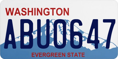 WA license plate ABU0647