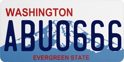 WA license plate ABU0666