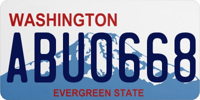 WA license plate ABU0668