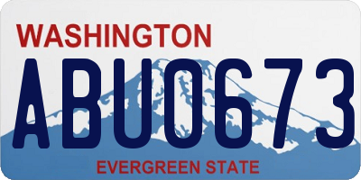 WA license plate ABU0673