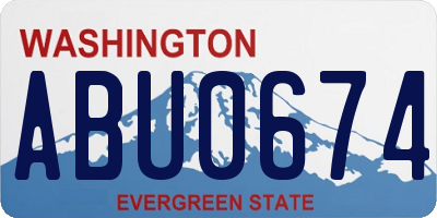 WA license plate ABU0674