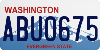 WA license plate ABU0675