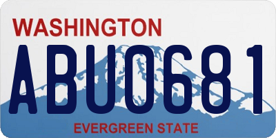 WA license plate ABU0681