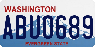 WA license plate ABU0689