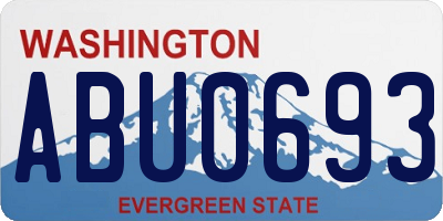 WA license plate ABU0693