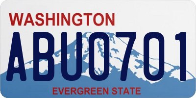 WA license plate ABU0701