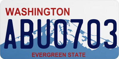 WA license plate ABU0703