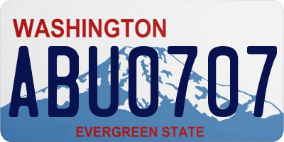 WA license plate ABU0707