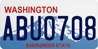 WA license plate ABU0708
