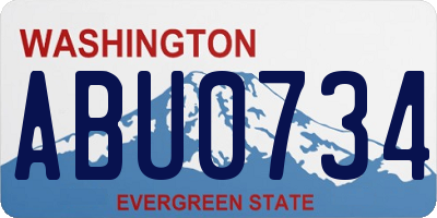 WA license plate ABU0734