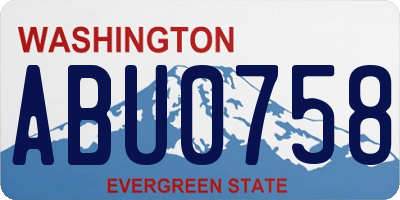 WA license plate ABU0758