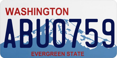 WA license plate ABU0759