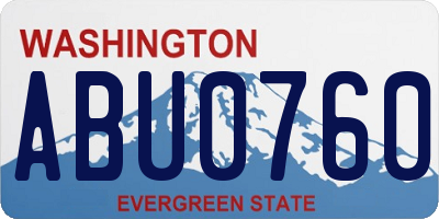 WA license plate ABU0760