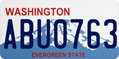 WA license plate ABU0763