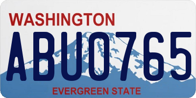 WA license plate ABU0765