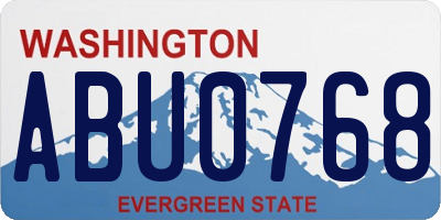 WA license plate ABU0768
