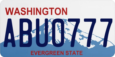 WA license plate ABU0777