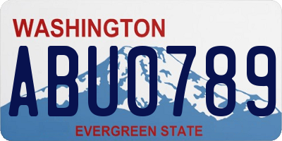 WA license plate ABU0789