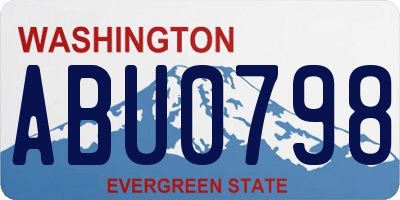 WA license plate ABU0798