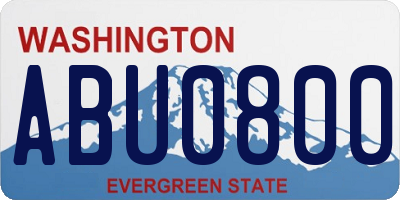 WA license plate ABU0800