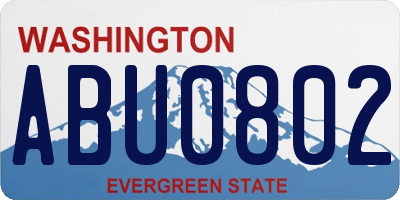 WA license plate ABU0802