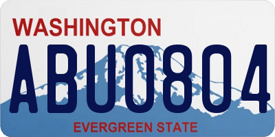 WA license plate ABU0804