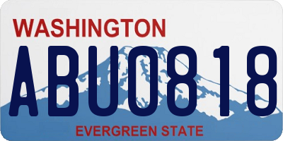 WA license plate ABU0818