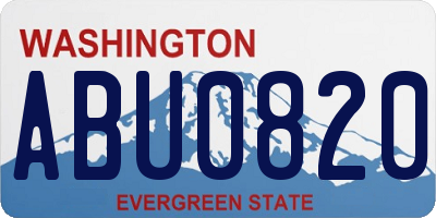 WA license plate ABU0820