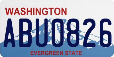 WA license plate ABU0826