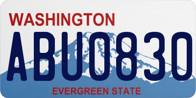 WA license plate ABU0830