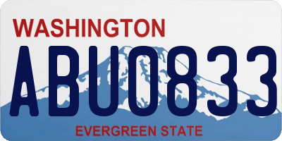 WA license plate ABU0833