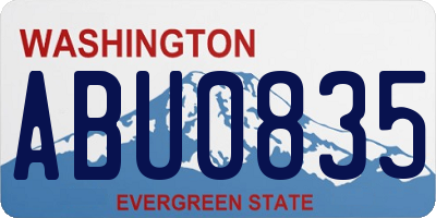 WA license plate ABU0835