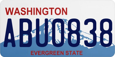 WA license plate ABU0838