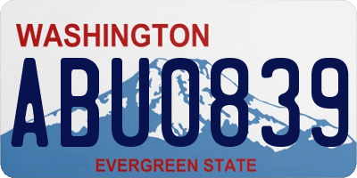 WA license plate ABU0839