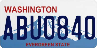 WA license plate ABU0840