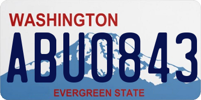WA license plate ABU0843