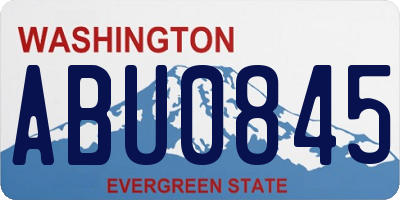 WA license plate ABU0845